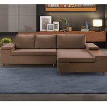 Sofá 3 Lugares com Chaise e Entrada USB Clássico