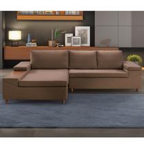 Sofá 3 Lugares com Chaise e Entrada USB Clássico Invertido Sofá 3 Lugares com Chaise e Entrada USB Clássico Invertido