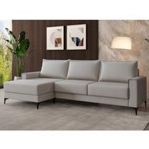 Sofá 3 Lugares com Chaise e Pé Metálico Amazon