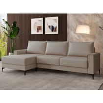 Sofá 3 Lugares com Chaise e Pé Metálico Amazon