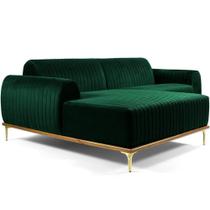 Sofá 3 Lugares Com Chaise Molino 245 Cm Verde Musgo C-303 Sofá 3 Lugares Com Chaise Molino 245 Cm Verde Musgo C-303