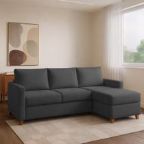 Sofá 3 Lugares com Chaise Moov Yescasa Cinza Sofá 3 Lugares com Chaise Moov Yescasa Cinza