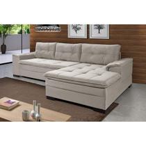 Sofá 3 Lugares com Chaise Suede Aveludado