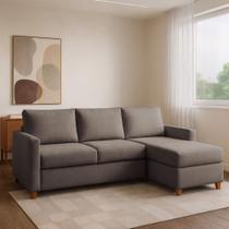 Sofá 3 Lugares com Chaise Suede Moov 250cm Yescasa Bege Sofá 3 Lugares com Chaise Suede Moov 250cm Yescasa Bege