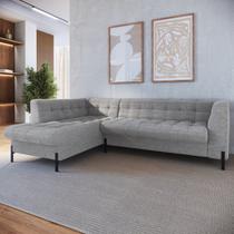 Sofá 3 Lugares com Chaise Terminal Cod. 1998 Zênite Yescasa Cinza Sofá 3 Lugares com Chaise Terminal Cod. 1998 Zênite Yescasa Cinza