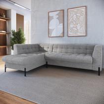 Sofá 3 Lugares com Chaise Terminal Cod. 1998 Zênite Yescasa Cinza Sofá 3 Lugares com Chaise Terminal Cod. 1998 Zênite Yescasa Cinza