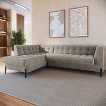 Sofá 3 Lugares com Chaise Terminal Cod. 2882 Zênite Yescasa Cinza Rato Sofá 3 Lugares com Chaise Terminal Cod. 2882 Zênite Yescasa Cinza Rato
