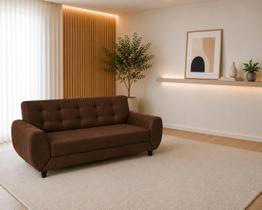 Sofá 3 Lugares Cristal 206cm 90cm X 82cm Marrom Sofá 3 Lugares Cristal 206cm 90cm X 82cm Marrom