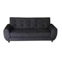 Sofá 3 Lugares Cristal 206cm 90cm X 82cm Preto