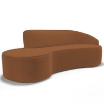 Sofá 3 Lugares Curvo Living Firenze Direito D02 Veludo Telha 230cm C-262 - Lyam Sofá 3 Lugares Curvo Living Firenze Direito D02 Veludo Telha 230cm C-262 - Lyam