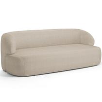 Sofá 3 Lugares Curvo Orgânico Living 180cm Barolo L06 Linho Bege Escuro Sofá 3 Lugares Curvo Orgânico Living 180cm Barolo L06 Linho Bege Escuro