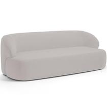 Sofá 3 Lugares Curvo Orgânico Living 180cm Barolo L06 Veludo Grafite