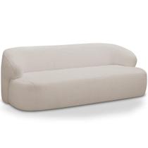 Sofá 3 Lugares Curvo Orgânico Para Sala Living 180cm Barolo L06 Bouclê Bege - Lyam Decor