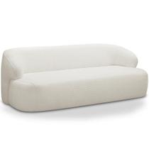 Sofá 3 Lugares Curvo Orgânico Para Sala Living 180cm Barolo L06 Bouclê Off White - Lyam Decor