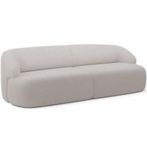 Sofá 3 Lugares Curvo Orgânico Para Sala Living 220cm Barolo L06 Bouclê Cinza - Lyam Decor Sofá 3 Lugares Curvo Orgânico Para Sala Living 220cm Barolo L06 Bouclê Cinza - Lyam Decor