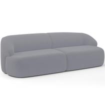 Sofá 3 Lugares Curvo Orgânico Para Sala Living 220cm Barolo L06 Veludo Cinza - Lyam Decor Sofá 3 Lugares Curvo Orgânico Para Sala Living 220cm Barolo L06 Veludo Cinza - Lyam Decor