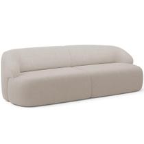 Sofá 3 Lugares Curvo Orgânico Para Sala Living 250cm Barolo L06 Bouclê Bege - Lyam Decor Sofá 3 Lugares Curvo Orgânico Para Sala Living 250cm Barolo L06 Bouclê Bege - Lyam Decor