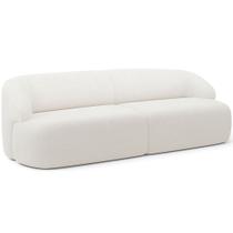 Sofá 3 Lugares Curvo Orgânico Para Sala Living 250cm Barolo L06 Bouclê Branco - Lyam Decor Sofá 3 Lugares Curvo Orgânico Para Sala Living 250cm Barolo L06 Bouclê Branco - Lyam Decor