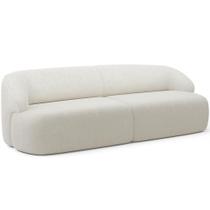 Sofá 3 Lugares Curvo Orgânico Para Sala Living 250cm Barolo L06 Bouclê Off White - Lyam Decor