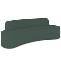 Sofá 3 Lugares Curvo Sala de Estar Living Cancún D02 Linho Verde Musgo 180 cm C-123 - Lyam Decor