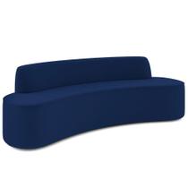 Sofá 3 Lugares Curvo Sala de Estar Living Cancún D02 Veludo Azul Marinho 210 cm C-304 - Lyam Decor Sofá 3 Lugares Curvo Sala de Estar Living Cancún D02 Veludo Azul Marinho 210 cm C-304 - Lyam Decor