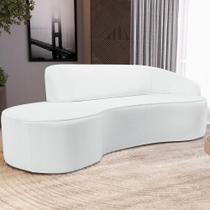 Sofá 3 Lugares Curvo Sala de Estar Living Firenze Direito D02 Corano Branco 180 cm C-12 - Lyam Sofá 3 Lugares Curvo Sala de Estar Living Firenze Direito D02 Corano Branco 180 cm C-12 - Lyam