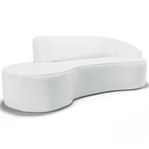 Sofá 3 Lugares Curvo Sala de Estar Living Firenze Direito D02 Corano Branco 210 cm C-12 - Lyam Sofá 3 Lugares Curvo Sala de Estar Living Firenze Direito D02 Corano Branco 210 cm C-12 - Lyam
