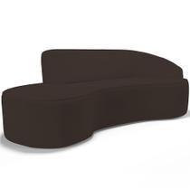 Sofá 3 Lugares Curvo Sala de Estar Living Firenze Direito D02 Corano Marrom 180 cm C-34 - Lyam Sofá 3 Lugares Curvo Sala de Estar Living Firenze Direito D02 Corano Marrom 180 cm C-34 - Lyam