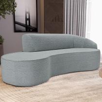 Sofá 3 Lugares Curvo Sala de Estar Living Firenze Direito D02 Linho Cinza 180 cm D-474 - Lyam Sofá 3 Lugares Curvo Sala de Estar Living Firenze Direito D02 Linho Cinza 180 cm D-474 - Lyam