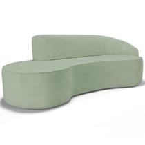 Sofá 3 Lugares Curvo Sala de Estar Living Firenze Direito D02 Linho Verde 210 cm D-477 - Lyam Sofá 3 Lugares Curvo Sala de Estar Living Firenze Direito D02 Linho Verde 210 cm D-477 - Lyam