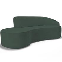 Sofá 3 Lugares Curvo Sala De Estar Living Firenze Direito D02 Linho Verde Musgo 210 Cm C-117 - Lyam Sofá 3 Lugares Curvo Sala De Estar Living Firenze Direito D02 Linho Verde Musgo 210 Cm C-117 - Lyam
