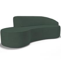 Sofá 3 Lugares Curvo Sala de Estar Living Firenze Direito D02 Linho Verde Musgo 210 cm C-123 - Lyam Sofá 3 Lugares Curvo Sala de Estar Living Firenze Direito D02 Linho Verde Musgo 210 cm C-123 - Lyam