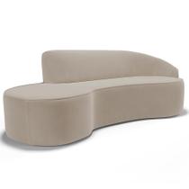 Sofá 3 Lugares Curvo Sala de Estar Living Firenze Direito D02 Veludo Champagne 180 cm C-68 - Lyam Sofá 3 Lugares Curvo Sala de Estar Living Firenze Direito D02 Veludo Champagne 180 cm C-68 - Lyam