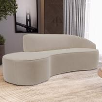 Sofá 3 Lugares Curvo Sala de Estar Living Firenze Direito D02 Veludo Champagne 230 cm D-68 - Lyam Sofá 3 Lugares Curvo Sala de Estar Living Firenze Direito D02 Veludo Champagne 230 cm D-68 - Lyam