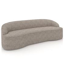 Sofá 3 Lugares Curvo Sala de Estar Living Lótus D02 Bouclê Bege Escuro 180cm PB-04 - Lyam Decor Sofá 3 Lugares Curvo Sala de Estar Living Lótus D02 Bouclê Bege Escuro 180cm PB-04 - Lyam Decor
