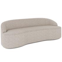 Sofá 3 Lugares Curvo Sala de Estar Living Lótus D02 Linho Bege 180 cm D-463 - Lyam Decor Sofá 3 Lugares Curvo Sala de Estar Living Lótus D02 Linho Bege 180 cm D-463 - Lyam Decor