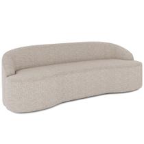 Sofá 3 Lugares Curvo Sala de Estar Living Lótus D02 Linho Bege 210 cm D-463 - Lyam Decor