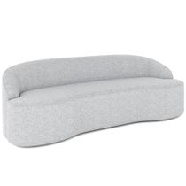 Sofá 3 Lugares Curvo Sala de Estar Living Lótus D02 Linho Cinza 210 cm D-315 - Lyam Decor Sofá 3 Lugares Curvo Sala de Estar Living Lótus D02 Linho Cinza 210 cm D-315 - Lyam Decor