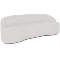Sofá 3 Lugares Curvo Sala de Estar Living Lótus D02 material sintético Branco 180 cm C-12 - Lyam Sofá 3 Lugares Curvo Sala de Estar Living Lótus D02 material sintético Branco 180 cm C-12 - Lyam