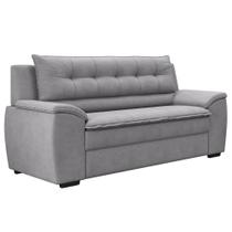 Sofa 3 Lugares em Suede 2,10m Dommus com Almofada Fixa de Fibra de Silicone Flexforma Estofados