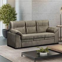 Sofá 3 Lugares em Veludo com Almofadas Fixas Confortável Takei Estofados Valença 95x200x90cm