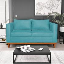 Sofá 3 Lugares Europa 180 cm Estilo Conforto e Elegância Suede Azul Turquesa - Amarena Móveis