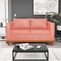 Sofá 3 Lugares Europa 180 cm Estilo Conforto e Elegância Suede Coral - Amarena Móveis