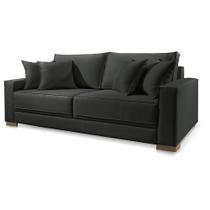 Sofá 3 Lugares Fixo Living Marrocos Suede Preto 2,2m MK Sofá 3 Lugares Fixo Living Marrocos Suede Preto 2,2m MK