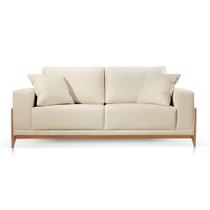 Sofá 3 Lugares Fixo Living Paris Suede Bege Claro 2,30 m MK