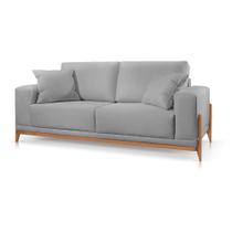 Sofá 3 Lugares Fixo Living Paris Suede Cinza Claro 2,30 m MK