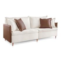 Sofá 3 Lugares Fixo Living Portugal Linho Off White 2,0m
