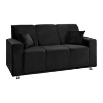 Sófa 3 Lugares Fixo Tokyo Veludo Preto - Speciale Home Sófa 3 Lugares Fixo Tokyo Veludo Preto - Speciale Home