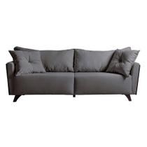 Sofá 3 Lugares Gales Veludo Cinza 210 cm Sofá 3 Lugares Gales Veludo Cinza 210 cm