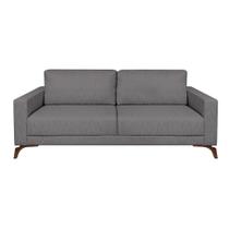 Sofá 3 Lugares Henry Veludo Cinza 190 cm Sofá 3 Lugares Henry Veludo Cinza 190 cm